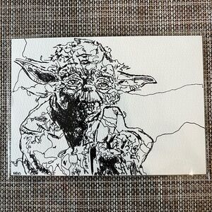 Yoda Sketch Art Original 5x7in minamalist fanart Black and white star wars art